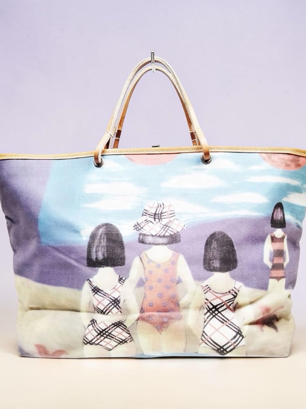 Burberry London  Pastel Beach Illustration Canvas Tote